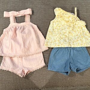 TWO baby girls short sets 9 months Carter’s